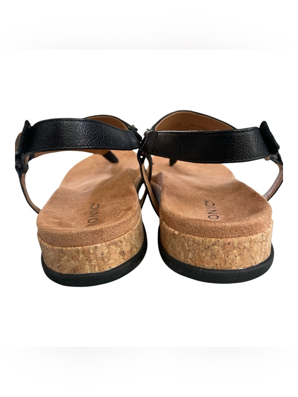 Vionic Kirra II Black Leather Comfort Thong Slingback Sandals Women's Size 12 - Picture 4 of 6